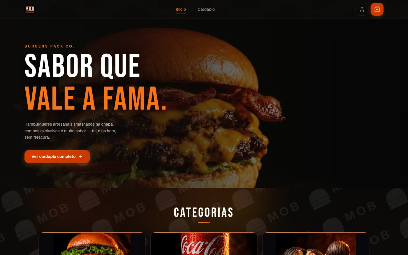 M.O.B Burger — Web App